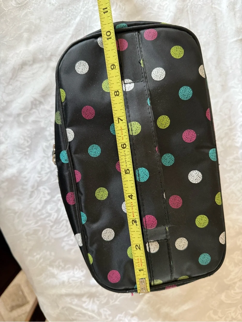Caboodles Black Polka Dot Travel Cosmetic Case with Multicolor Dots